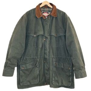 Vintage 90s Australian Outback Collection Canvas Chore Coat Jacket Faded Green